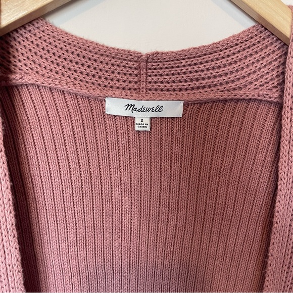 Madewell Nolan Ribbed Open Front Cardigan Mauve Pink Size S - Picture 3 of 7